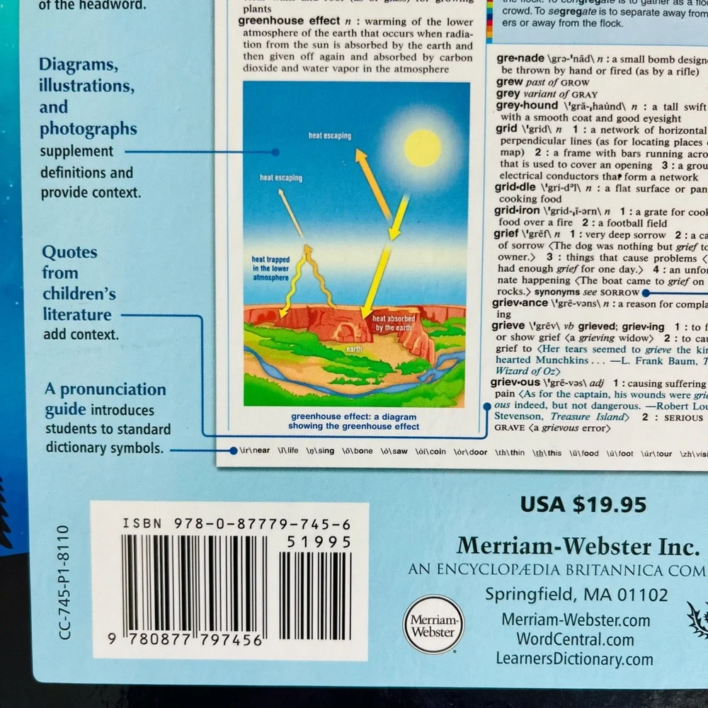 Merriam-Webster's Elementary Dictionary (2019 Hardcover) - Picture 6 of 8